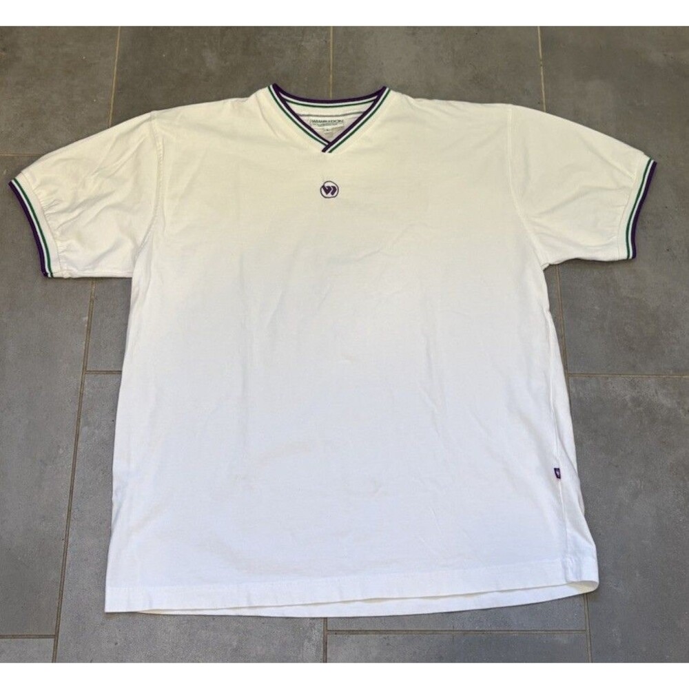 Wimbledon Shirt Men’s Large Short Sleeve V Neck Tennis Croquet Casual Active